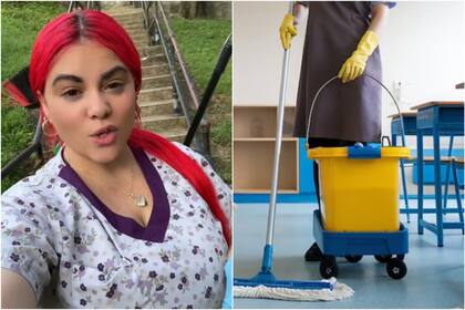 Una migrante cubana que trabaja en el mantenimiento de una escuela de EE.UU. reveló cuánto dinero gana