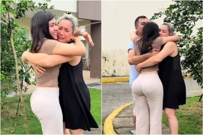 Una migrante ecuatoriana sorprendió a su familia al viajar a su país para verlos después de un año en EE.UU,