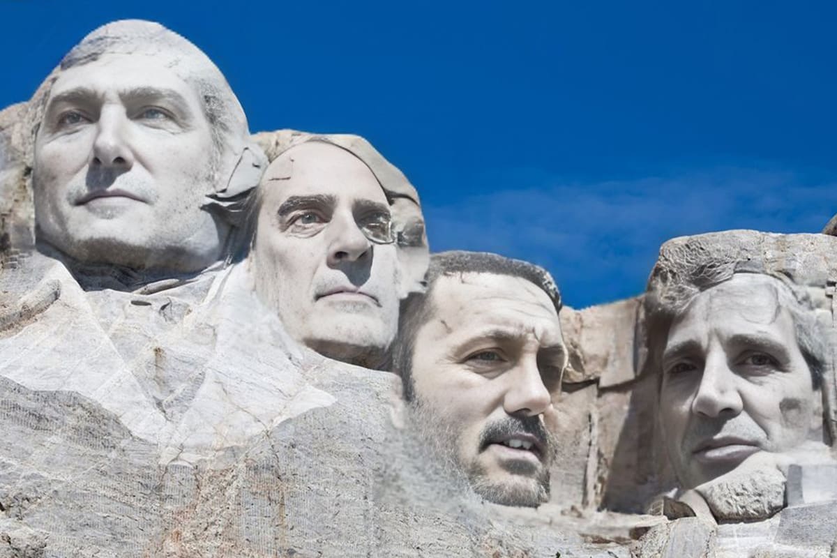 Una modificación con inteligencia artificial del Monumento Nacional del Monte Rushmore, en Dakota del Sur, Estados Unidos, que compartió Milei