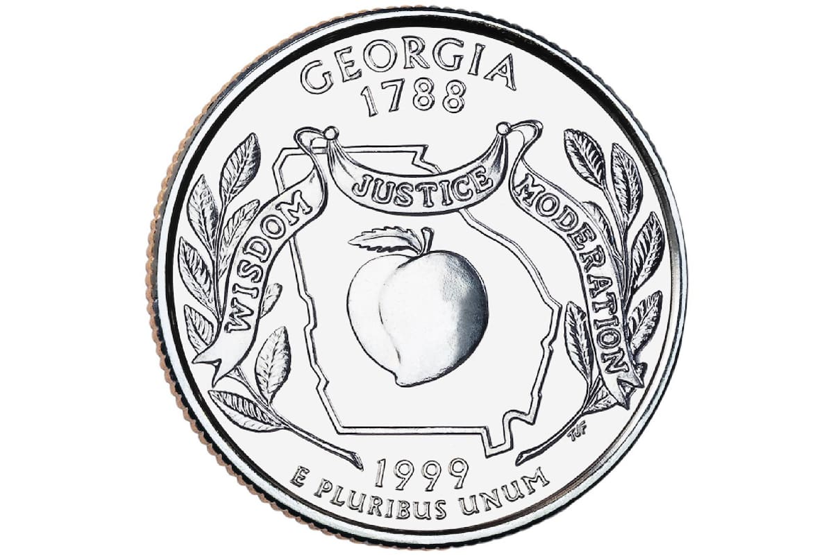 Una moneda de 25 centavos de Georgia puede llegar a valer US10 mil debido a sus errores (Archivo)