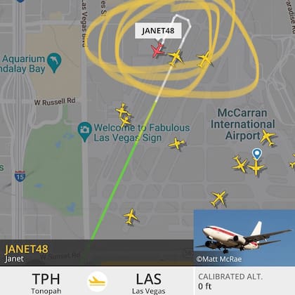 Una muestra del recorrido que hacen los aviones de Janet