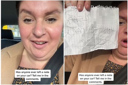 Una mujer británica decidió apelar a sus seguidores luego encontrar una agresiva nota en su parabrisas