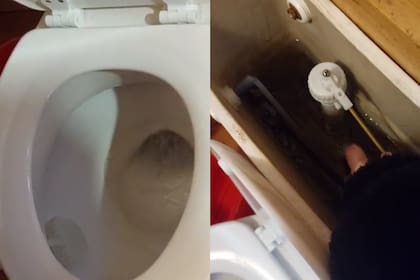 Una mujer compartió cómo el frío hizo estragos en su baño (Captura video)