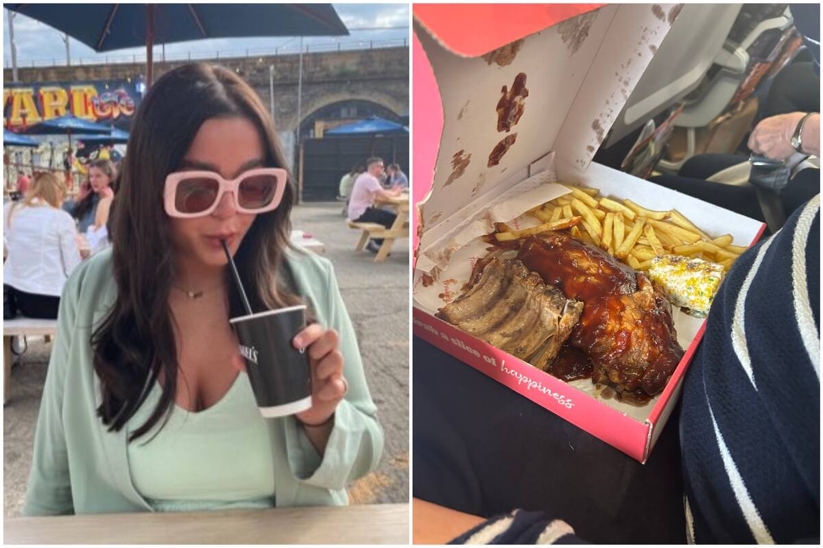 Una mujer compartió la imagen del pedido de comida rápida de un hombre dentro de la aeronave