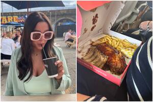 Una mujer compartió la imagen del pedido de comida rápida de un hombre dentro de la aeronave