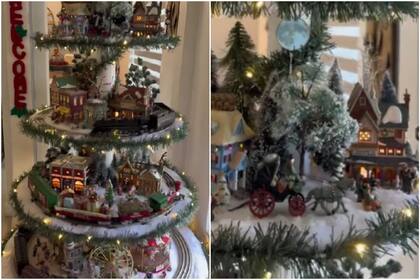 Una mujer de Florida presentó su original árbol de Navidad y conquistó a la comunidad virtual