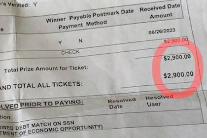 Una mujer de Kissimmee, Florida, ganó casi US$3000 en la lotería, pero no pudo cobrarlos porque el estado los retuvo