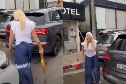 Una mujer descendió de su camioneta en plena congestión vehicular y enfrentó a otro automovilista con un bate de béisbol en la mano