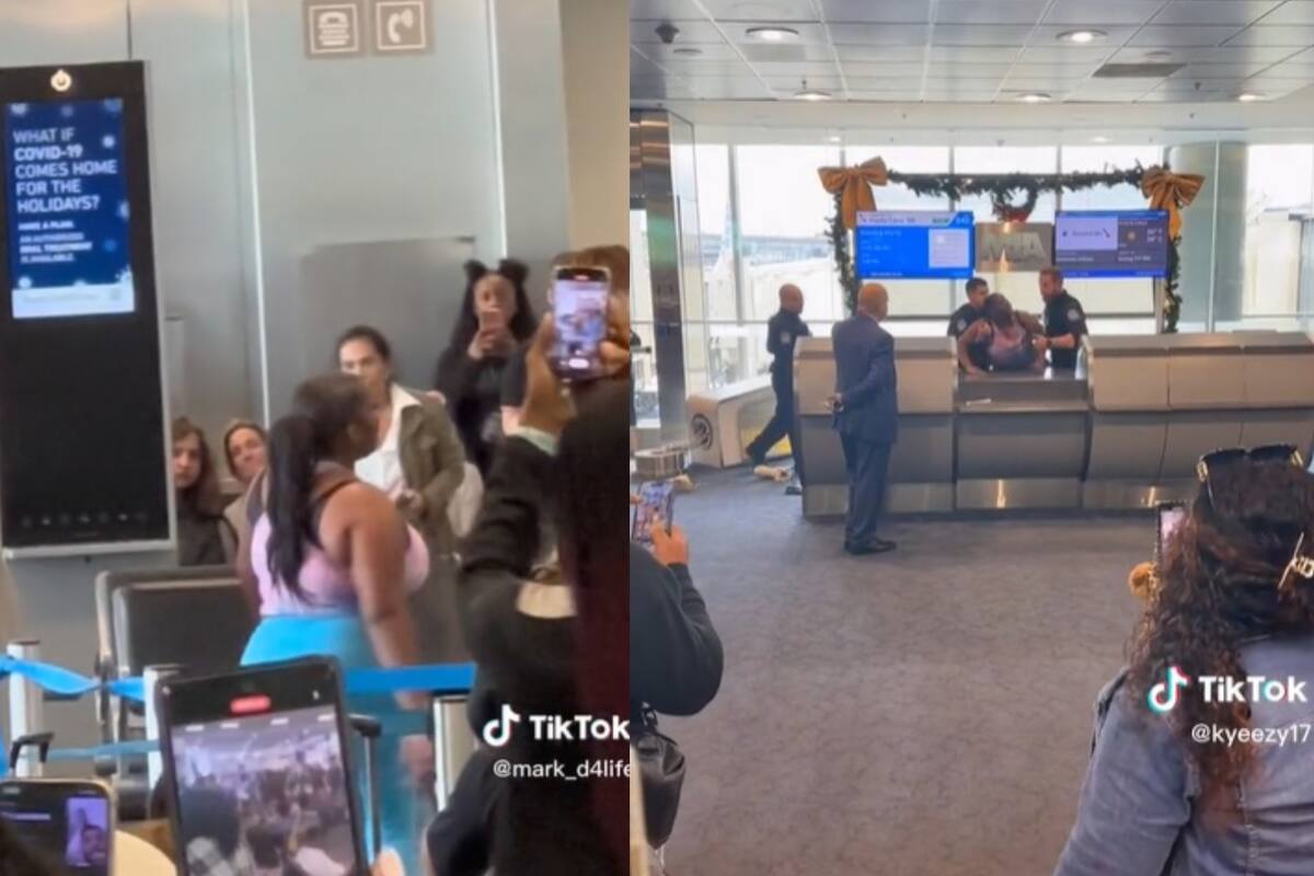 Una mujer enfureció frente al mostrador de American Airlines porque no encontraba a sus hijos