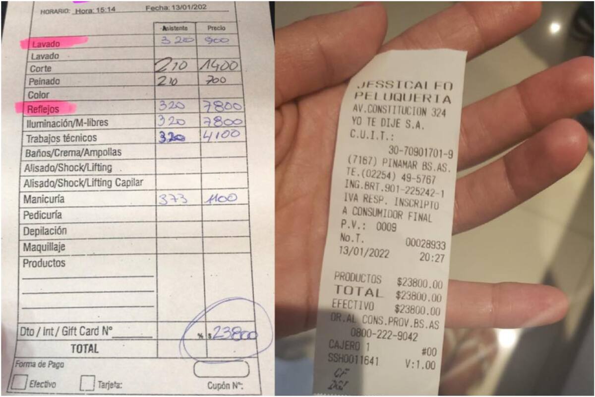 Una mujer escrachó por redes sociales a una peluquería de Pinamar luego de pagar una cifra de casi 24 mil pesos