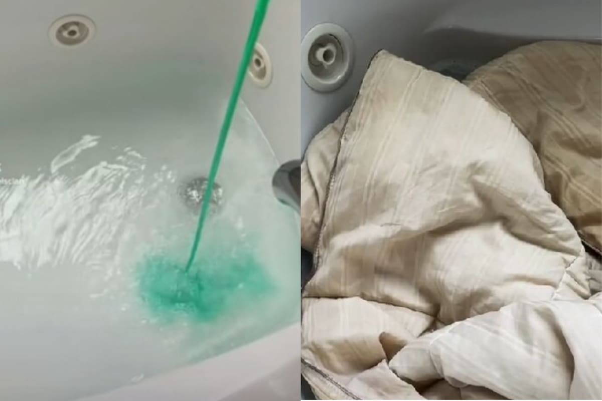 Una mujer limpió el acolchado favorito de su esposo y el resultado se volvió viral