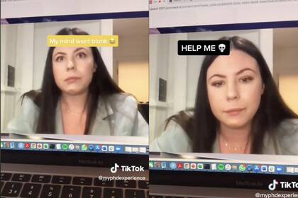 Una mujer no pudo evitar hacer gestos de vergüenza cuando su perro irrumpió en la videollamada