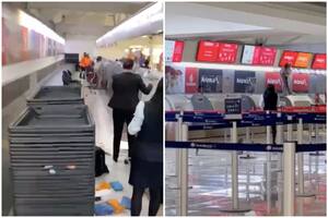 Una mujer perdió el control en el Aeropuerto Internacional de la Ciudad de México después de que le impidieron abordar