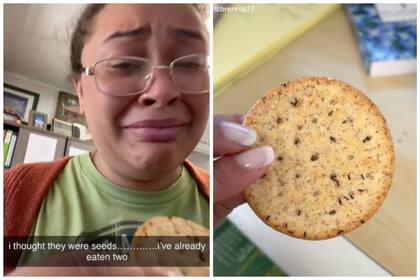 Una mujer quedó sorprendida después de descubrir que los puntos en sus galletas no eran semillas