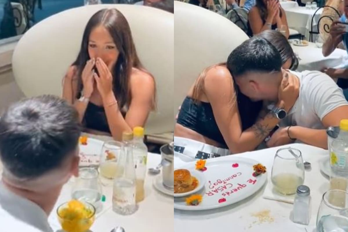 Una mujer recibió una propuesta de casamiento original a través de un flan con dulce de leche