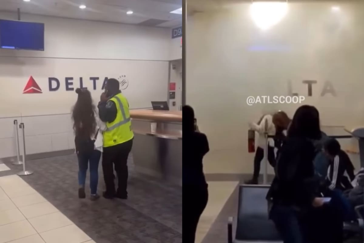 Una mujer roció con un extintor a los empleados de una aerolínea