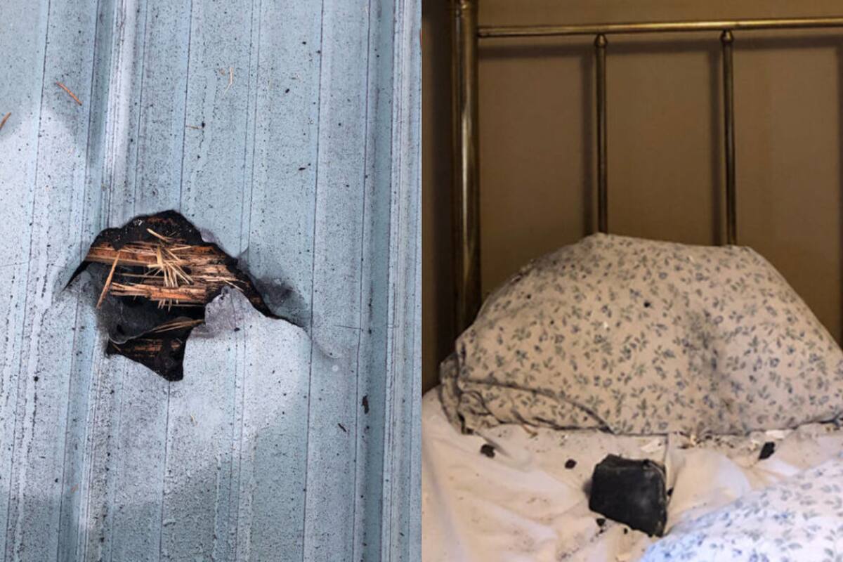 Una mujer se despertó de forma súbita por el sonido de un impacto contra el techo de su casa y la sensación de escombros en su cara. Más tarde descubrió que se trataba de un meteorito
