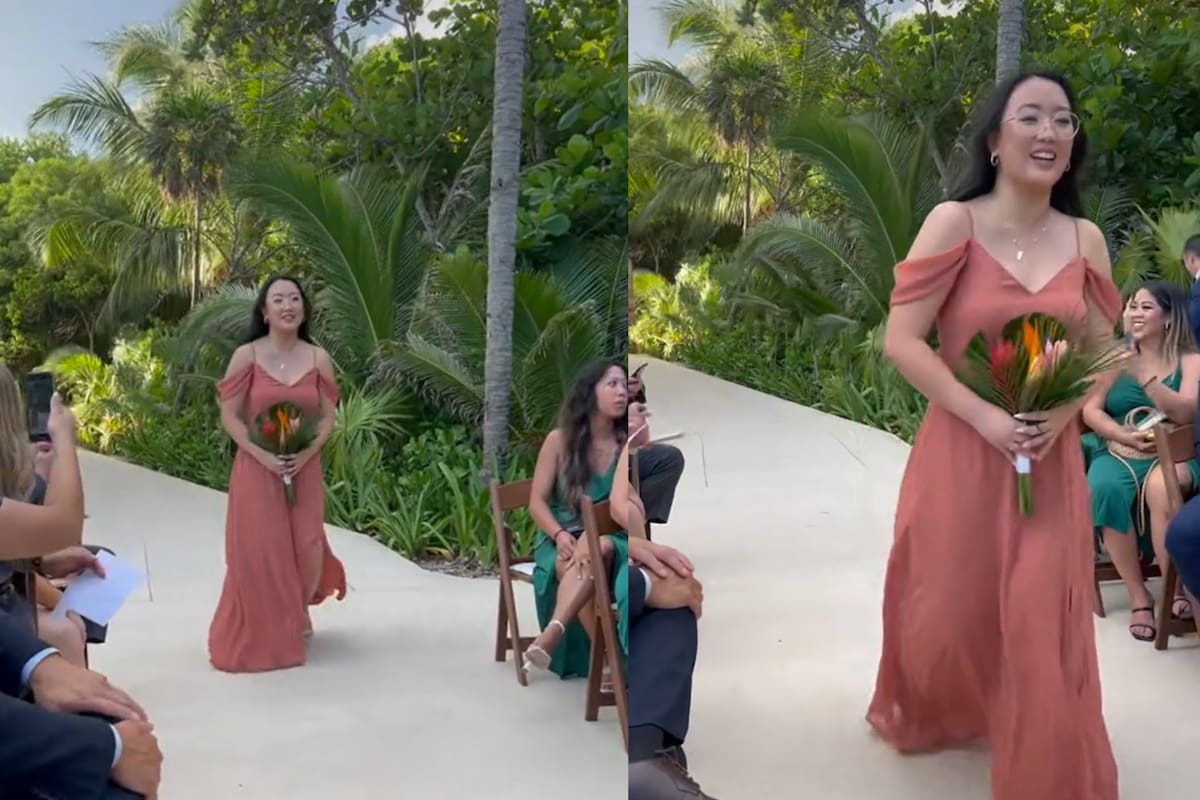 Una mujer se llevó el susto de su vida caminando hacia el altar