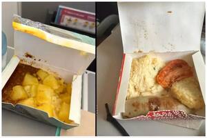 Una mujer se quedó asqueada con la comida que le dieron en el avión