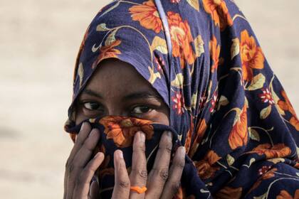 Una mujer somalí llega a Yemen. Crédito: OIM