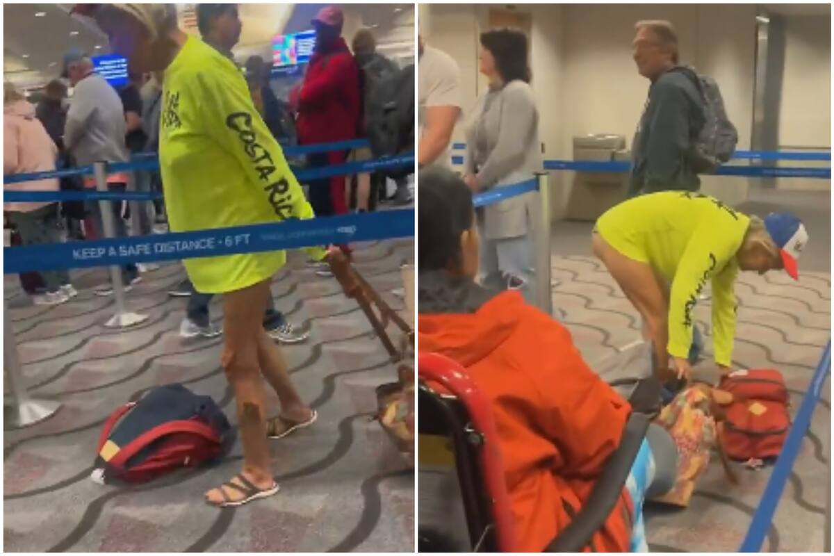 Una mujer sorprendió con su vestimenta en el aeropuerto de Miami