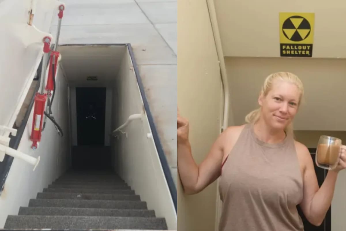 Una mujer vive en un búnker en Bakersfield