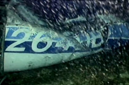 El avión, cuando fue hallado en el fondo del mar