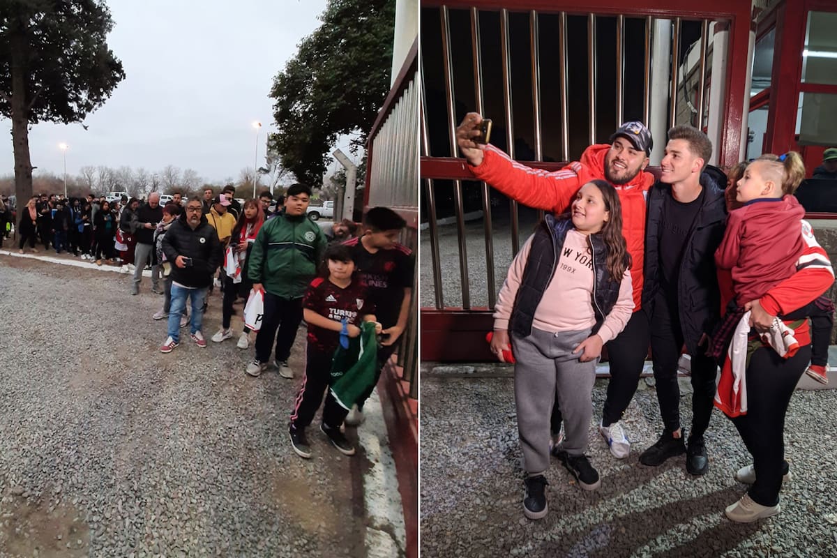Una multitud se acercó al predio de River en Ezeiza para despedir a Julián Álvarez, que emigrará a Manchester City después de actuar este miércoles ante Vélez, por la Copa Libertadores