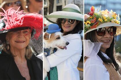Una multitud se reunió frente al Automóvil Club Argentino (ACA) para sumarse al Paseo Mundial con Sombreros, que coincidió con otras 50 capitales del mundo