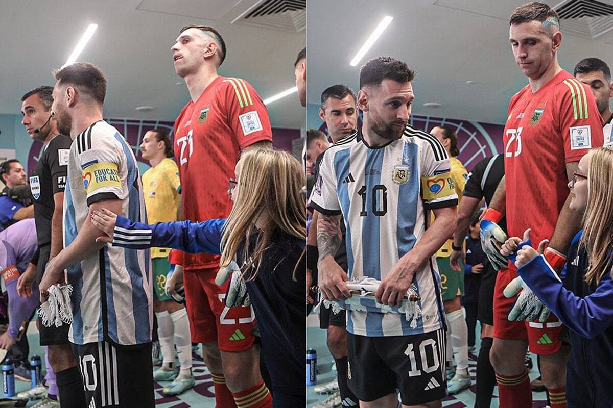 Una niña llama a Lionel Messi antes del partido con Australia y el argentino le devuelve el gesto; una imagen entre tantas por el estilo en el Mundial Qatar 2022.