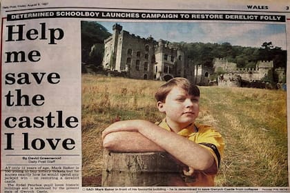 Una nota en un diario británico donde un joven Baker decía que amaba el castillo