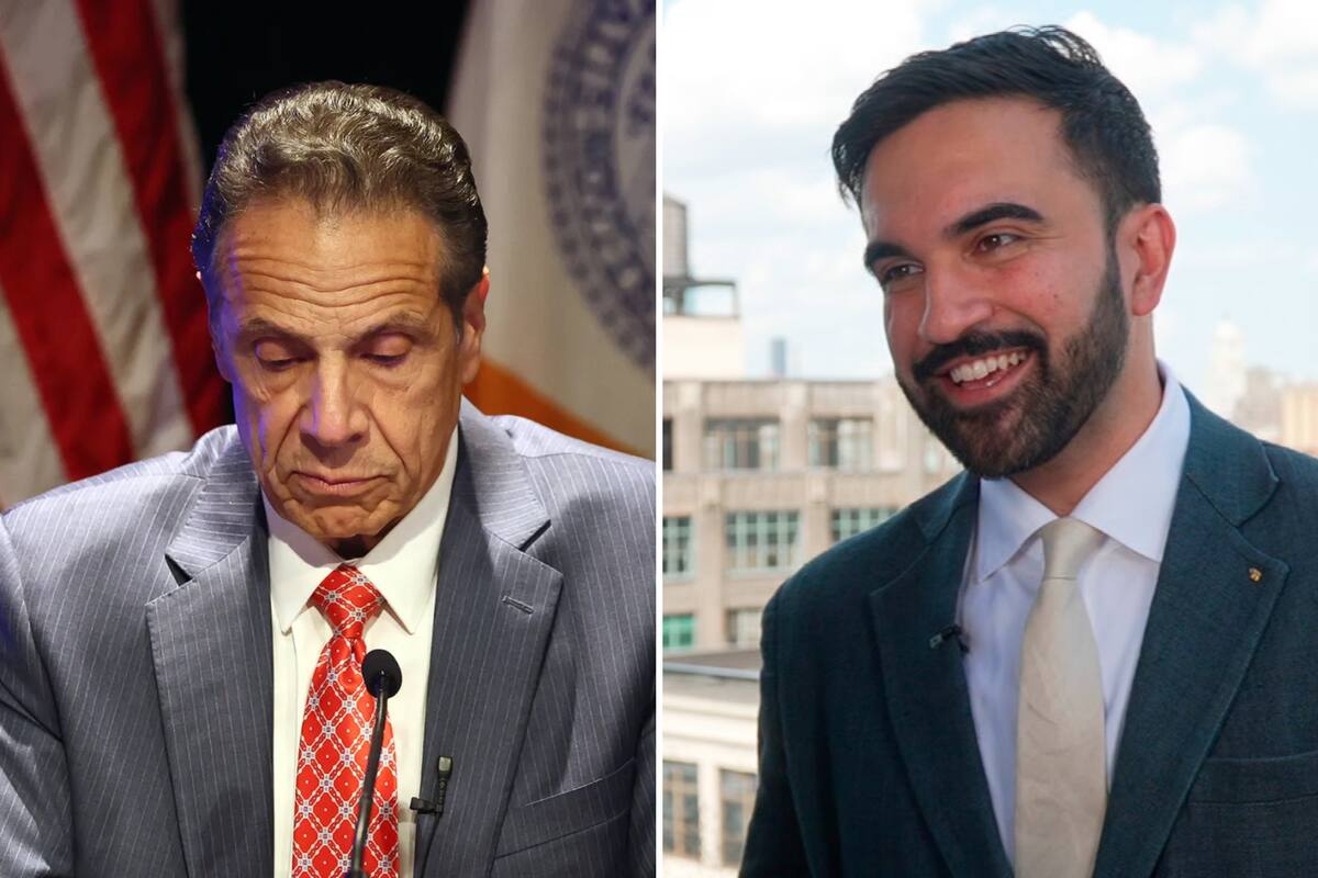 Una nueva encuesta muestra a Andrew Cuomo (izquierda) muy detrás de Zohran Mamdani (derecha)