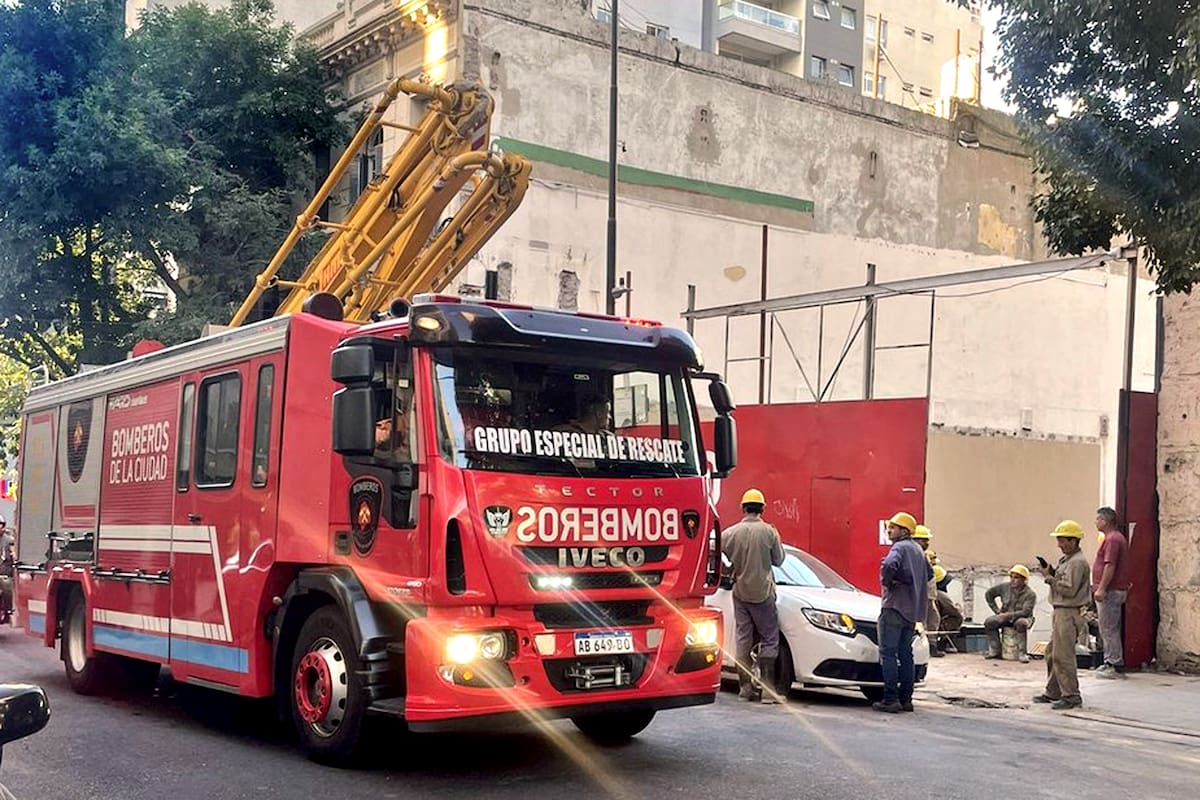 Una obra en construcción en el barrio porteño de Caballito sufrió un derrumbe el miércoles por la tarde