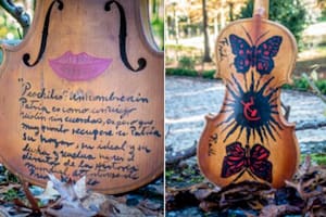 Una obra inédita de Frida Kahlo, el dibujo en un violín y la dedicatoria al dorso del instrumento musical al que fuera su amante, el político revolucionario ruso Leon Trotsky, podría valer 50 millones de euros en una próxima subasta, según expertos españoles que realizaron las pericias