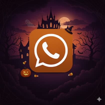 Una opción del "modo Halloween" de WhatsApp