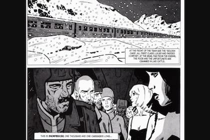 Una página del cómic Snowpiercer