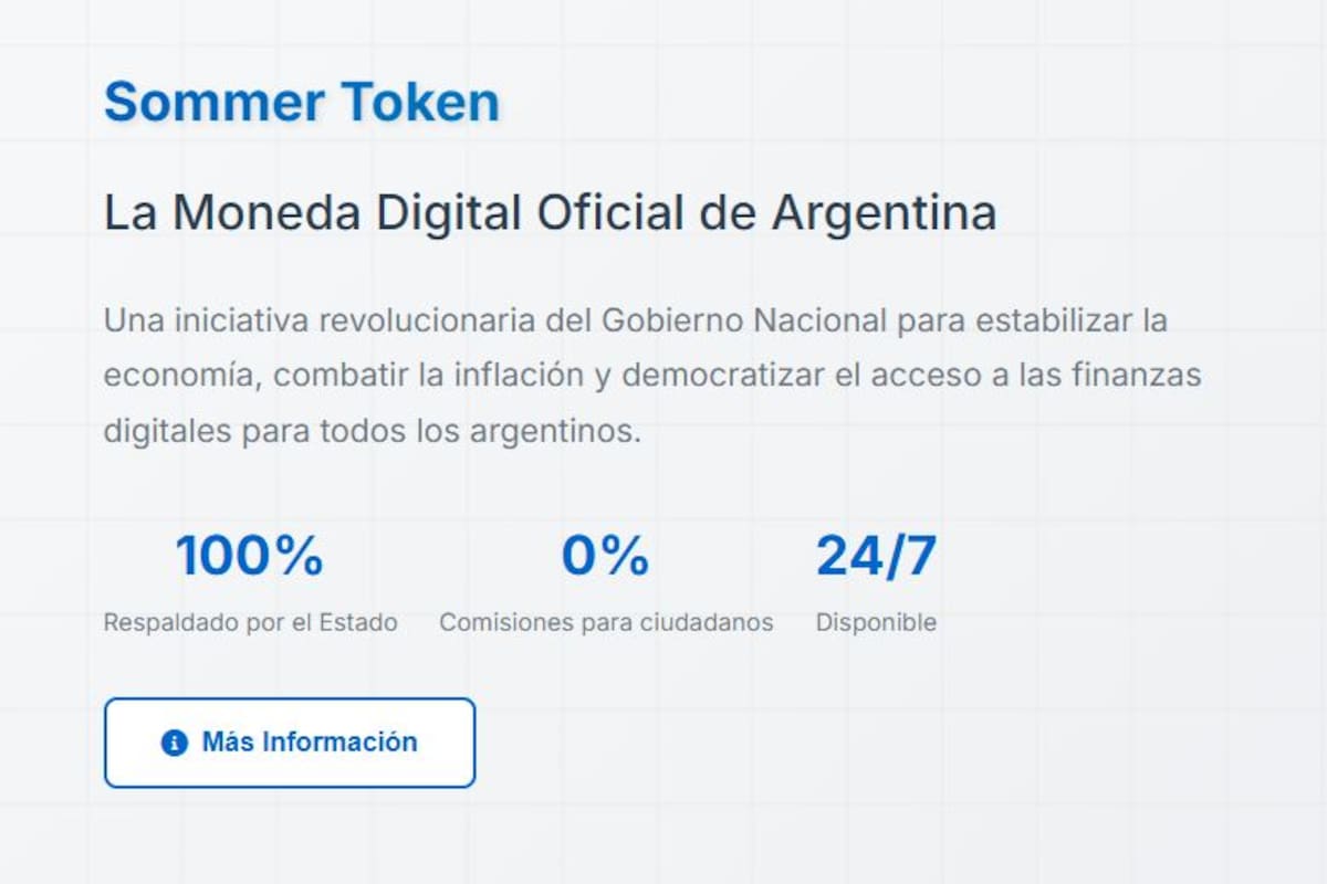 Una página web antigua del Hospital Sommer fue usada para promocionar una supuesta criptomoneda avalada por el Gobierno