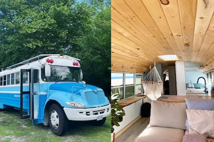 Una pareja convirtió un micro escolar viejo en una cómoda casa rodante; ahora viaja por varios países sin preocuparse por el alojamiento