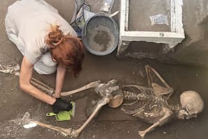 Una pareja de pompeyanos murió trágicamente durante la erupción del Monte Vesubio