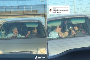 Una pareja fue captaba mientras bebía champagne en la autopista