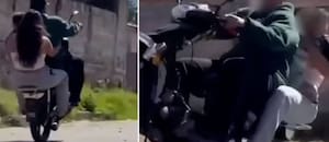 Se subieron a una moto e hicieron wheelie con un bebé en brazos en Catamarca