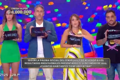 Una participante respondió que, según el último censo, la Argentina tiene 4 millones de habitantes, cuando la cifra correcta es 46.044.703 (Foto: Captura)