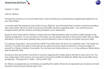 Una pasajera de un vuelo de American Airlines compartió su postura sobre los asientos