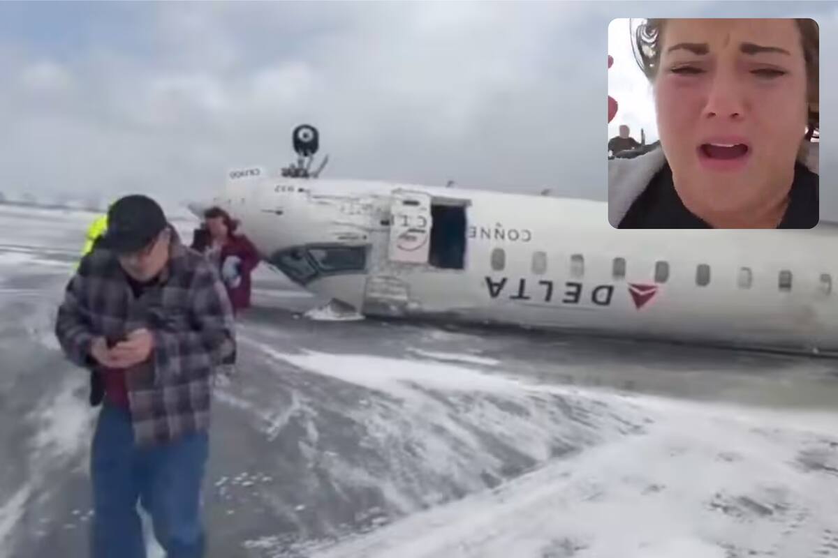 Una pasajera filmó su calvario dentro del avión de Delta que sufrió un accidente cuando aterrizaba en Toronto