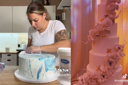 Una pastelera mostró cómo crea su versión 'de utilería' de la torta de casamiento, que pasará desapercibida para los invitados