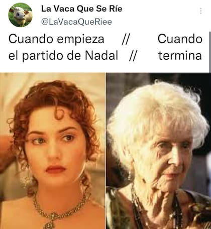 Una persona bromeó por el tiempo que duró el partido