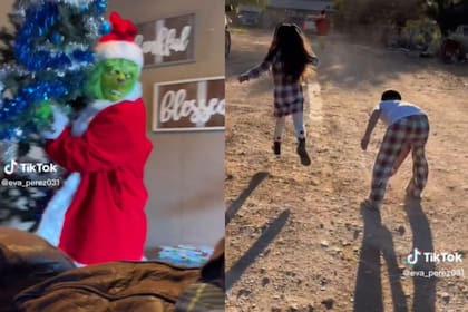Una persona vestida de El Grinch les hizo una broma a algunos niños, aunque el resultado no fue el esperado