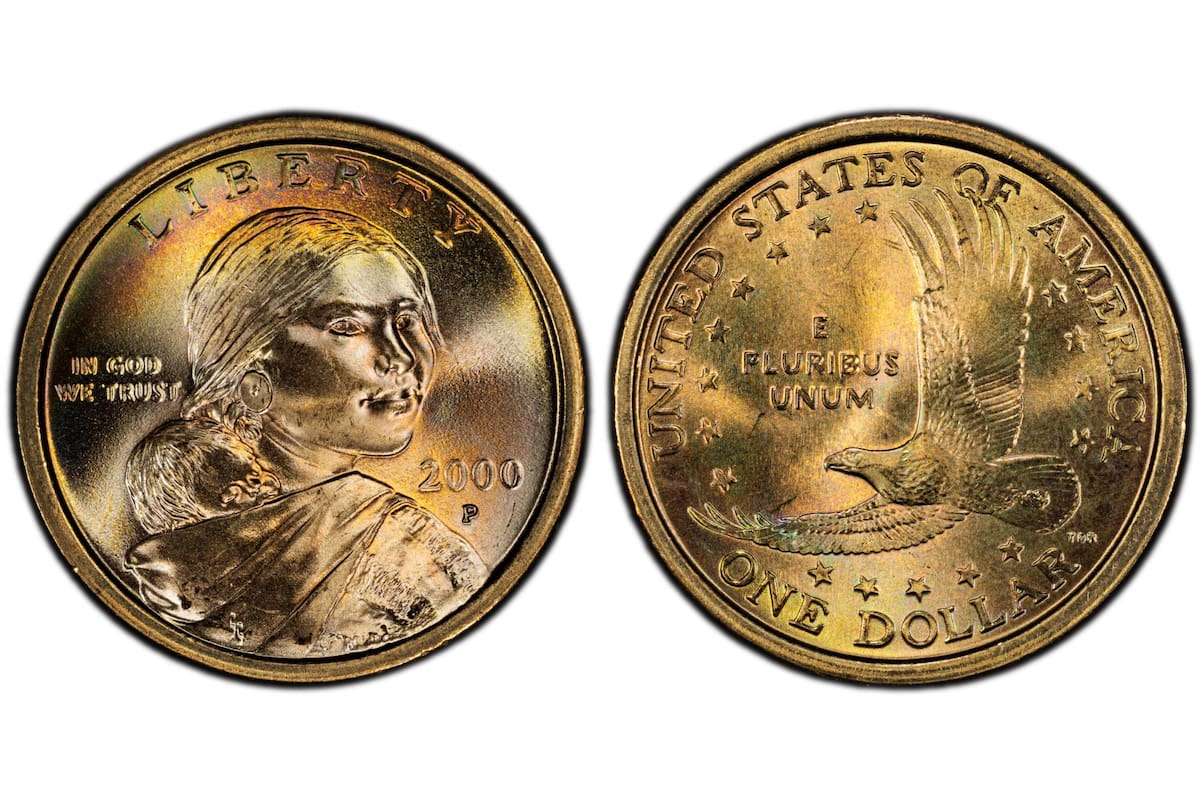 Una pieza de la serie Sacagawea del año 2000, que combina dos diseños de monedas distintas, fue subastada por una cifra récord