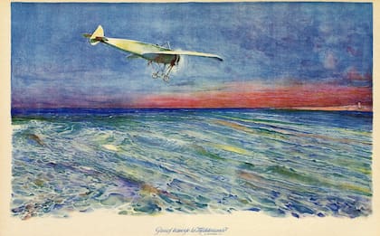 Una pintura de la travesía mediterránea de Roland Garros