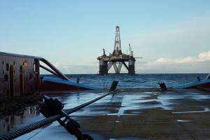 Una plataforma de exploración petrolera en cercanías de las islas Malvinas